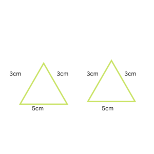 Side Side Side or also known as SSS congruence criteria states that if all three sides of two triangles are equal, then the triangles are congruent. 