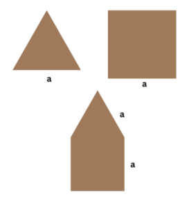 Here, from the previous section, we know that Perimeter of Triangle = 3a Perimeter of Square=4a The perimeter of the Combined Shape=5a<3a+4a=7a 