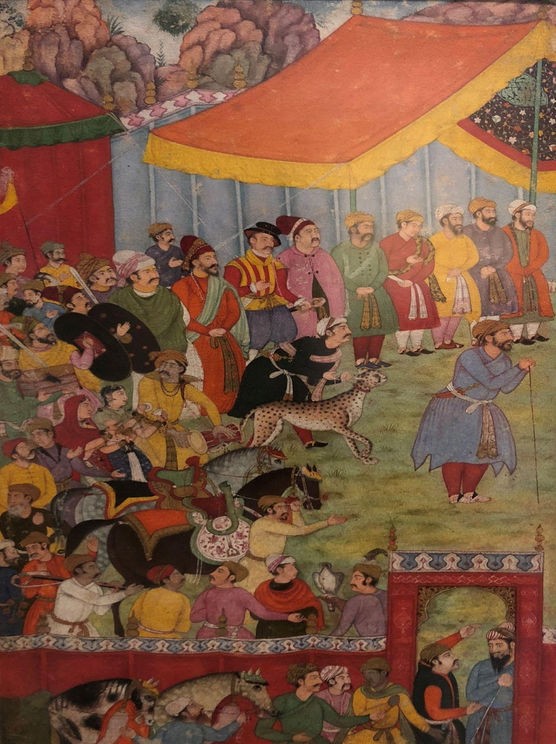 This image shows the Mughal court during the time of Akbar.