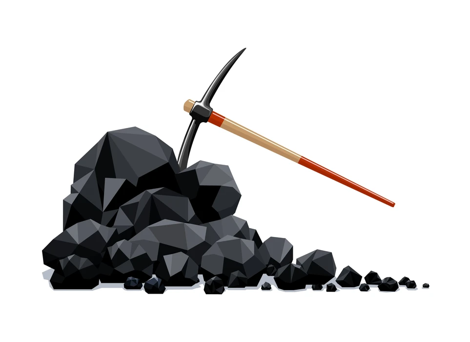 Breaking coal blocks with hammer
