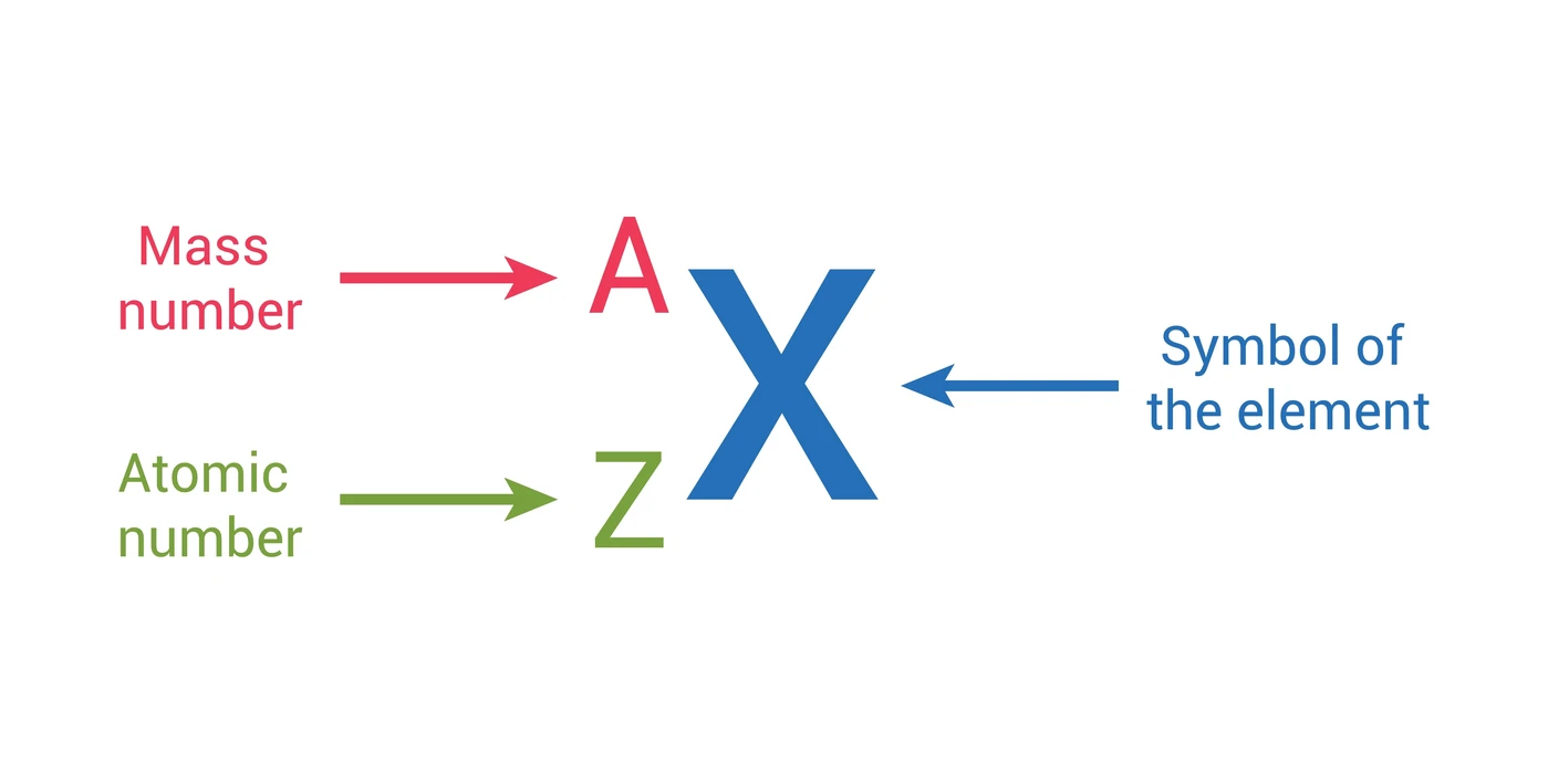 image of Representation of an Atom with mass number and atomic number